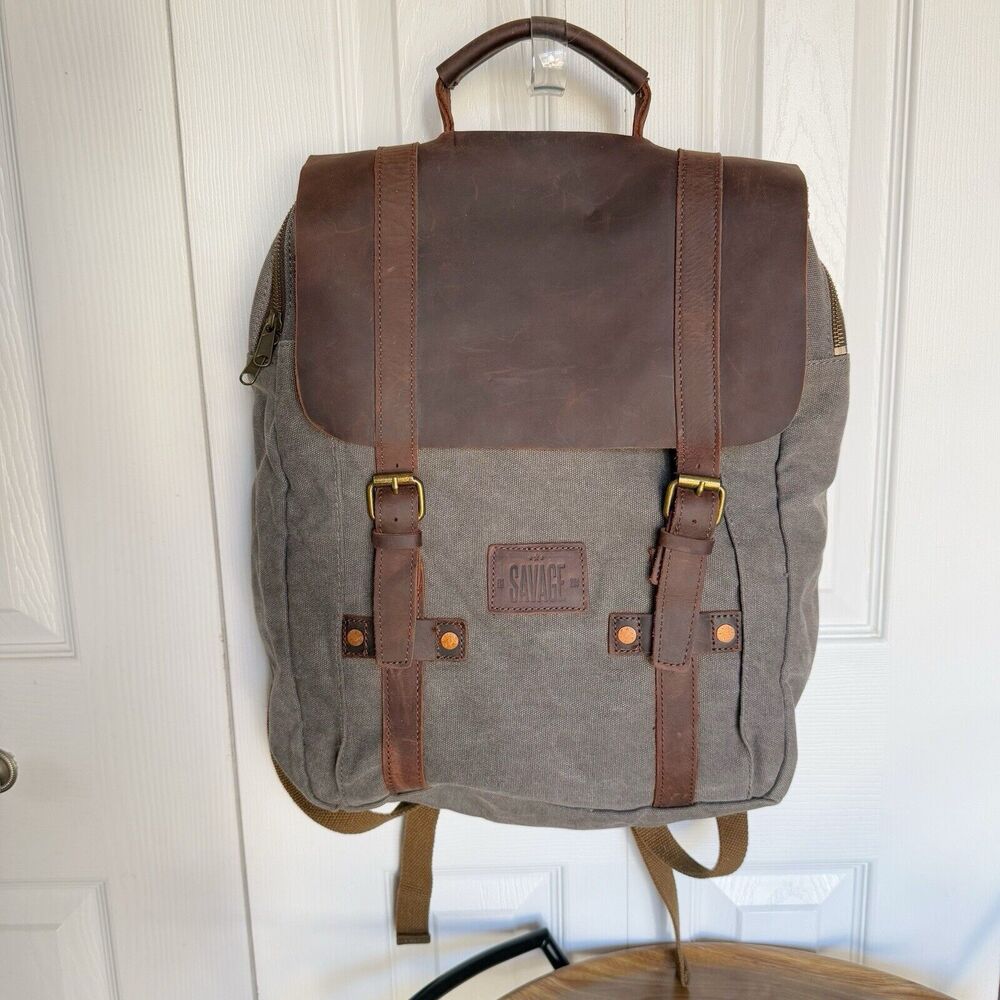 Rugged canvas hipster adventure backpack - Picture 1 of 16